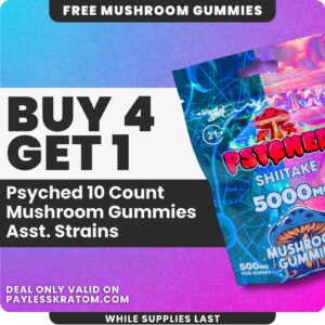 Psyched Lions Mane Mushroom Gummies (DEAL Buy 4 Get 1)