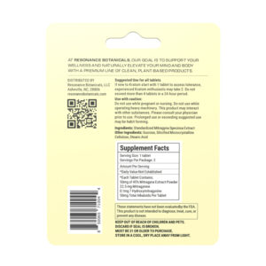 Introducing Balance, a meticulously crafted 45% Mitragynine extract designed to provide a harmonious blend of mild euphoria, relaxation, and calming effects. Perfect for those seeking a gentle yet effective way to unwind, Balance harnesses the natural power of kratom to give you a full spectrum of effects. Whether you are new to kratom or an experienced enthusiast, our 45% MIT extract is a perfect middle-of-the-road example of what kratom extract can do. If new to kratom, start with 1 chewable tablet, experienced kratom enthusiasts may take 2.