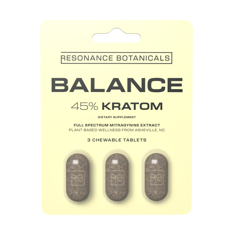 Introducing Balance, a meticulously crafted 45% Mitragynine extract designed to provide a harmonious blend of mild euphoria, relaxation, and calming effects. Perfect for those seeking a gentle yet effective way to unwind, Balance harnesses the natural power of kratom to give you a full spectrum of effects. Whether you are new to kratom or an experienced enthusiast, our 45% MIT extract is a perfect middle-of-the-road example of what kratom extract can do. If new to kratom, start with 1 chewable tablet, experienced kratom enthusiasts may take 2.