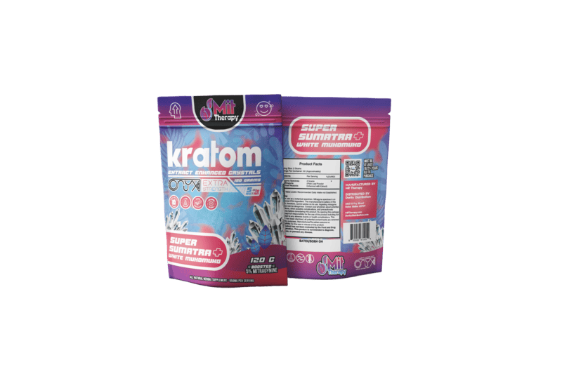 front and back of bag of MIT Therapy Onyx Super Sumatra White Mukomuko Powder 120g