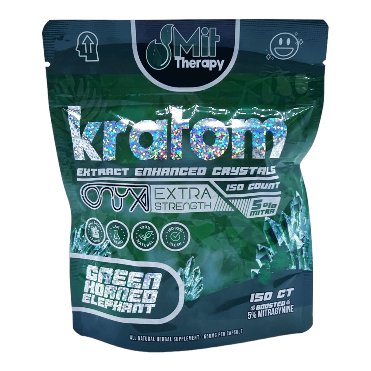MIT Therapy Onyx Green Horned Elephant Kratom Capsules