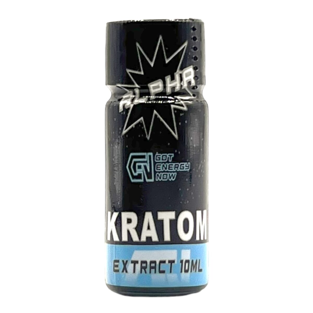 front of bottle of G-E-N Alpha Kratom Extract Shot 180mg MIT 10mL