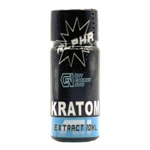 front of bottle of G-E-N Alpha Kratom Extract Shot 180mg MIT 10mL