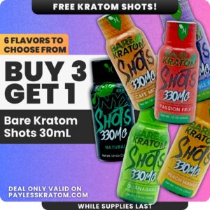 Bare Kratom Shots Deal six flavors buy 3 get 1
