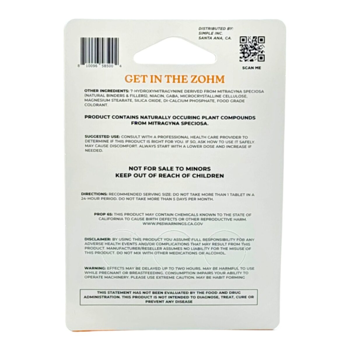 ZOHM 7 OH Tangerine Dream Tablets