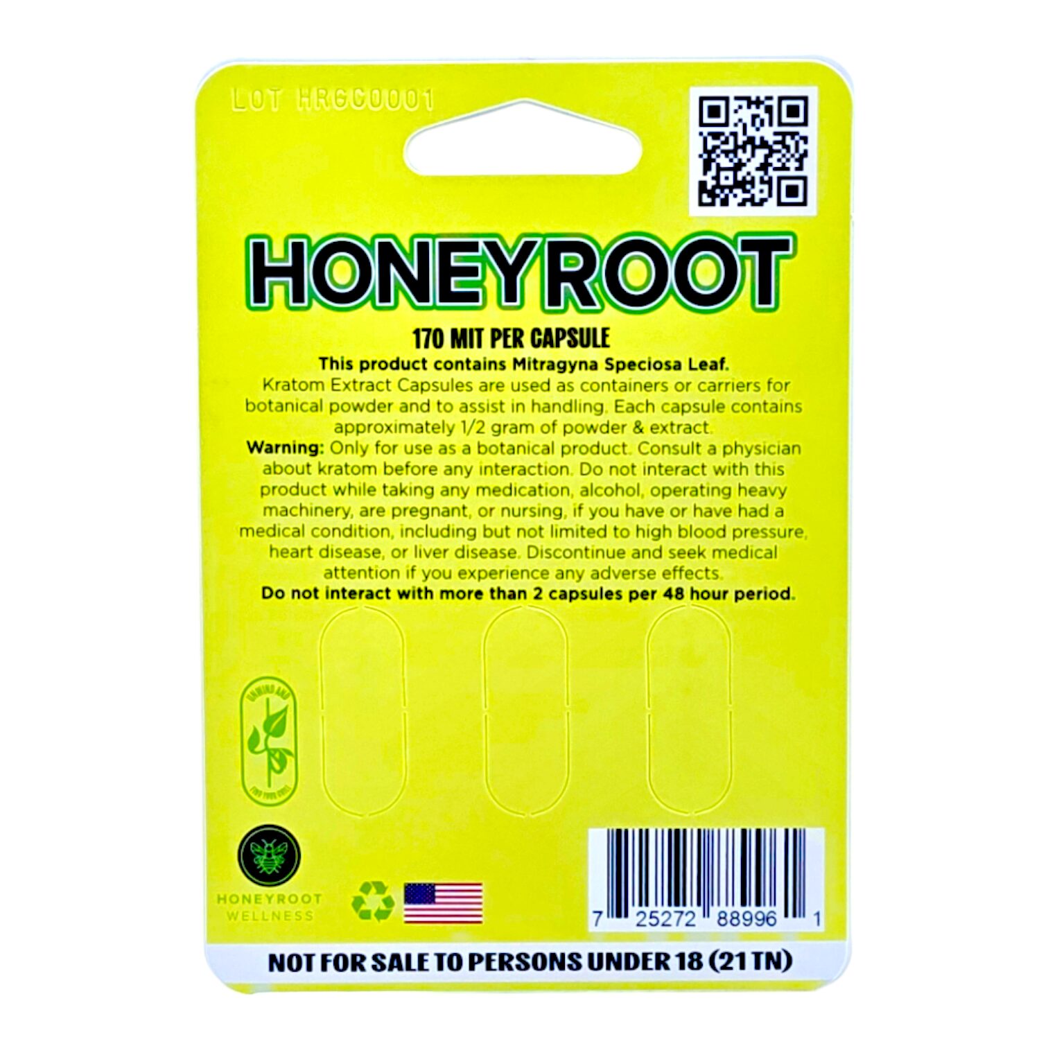 HoneyRoot Kratom Capsules