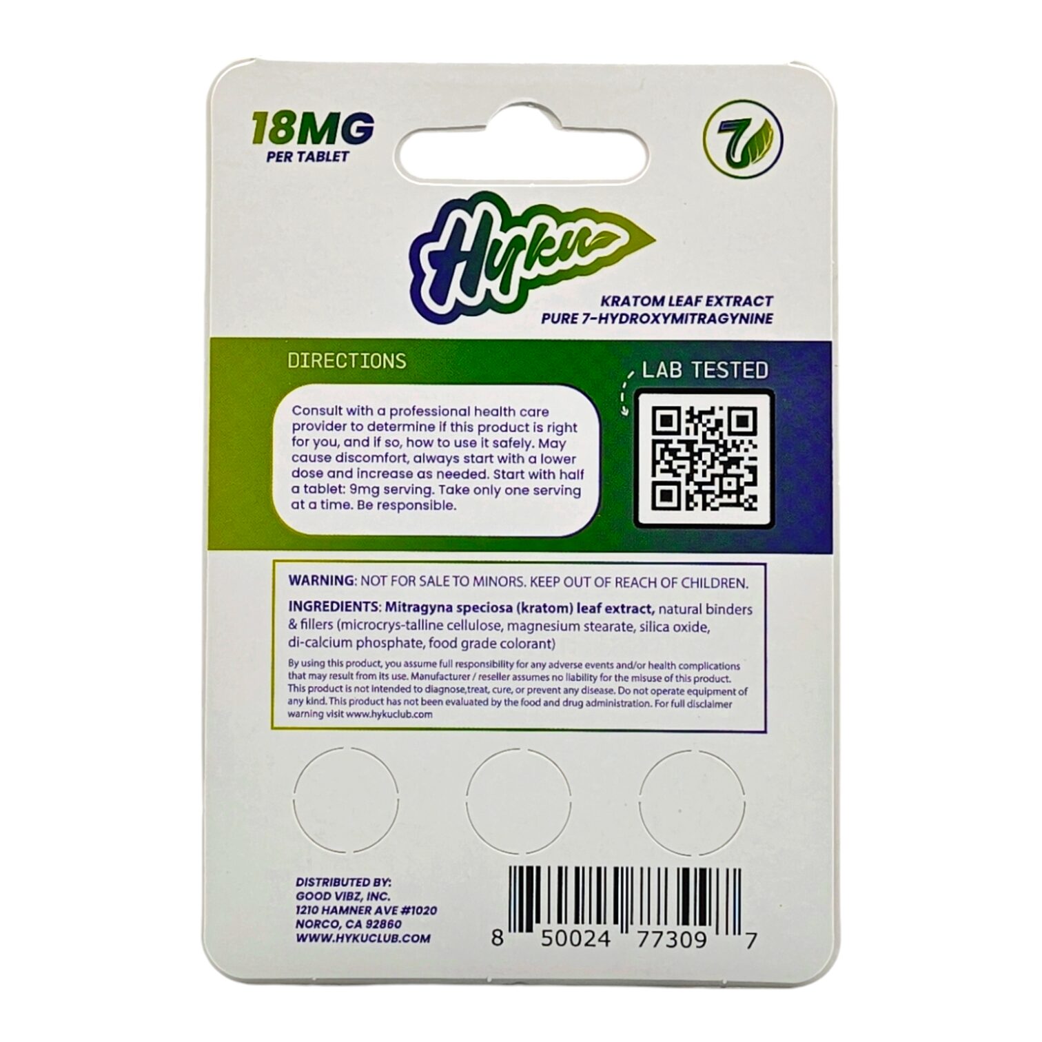 Hyku 7-Hydroxymitragynine Tablets