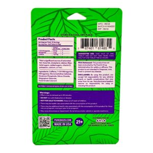 single card of Dozo PERKS 7-OH Tablets 20mg - Raw Gold, 6 Count (back) (Var 1)