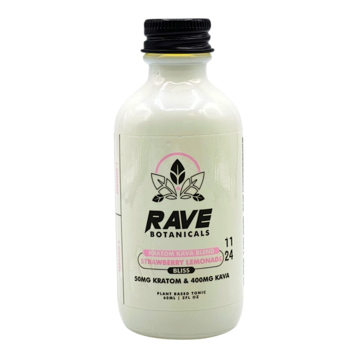 Rave Botanicals Kratom Kava Blend Strawberry Lemonade Shot 60mL