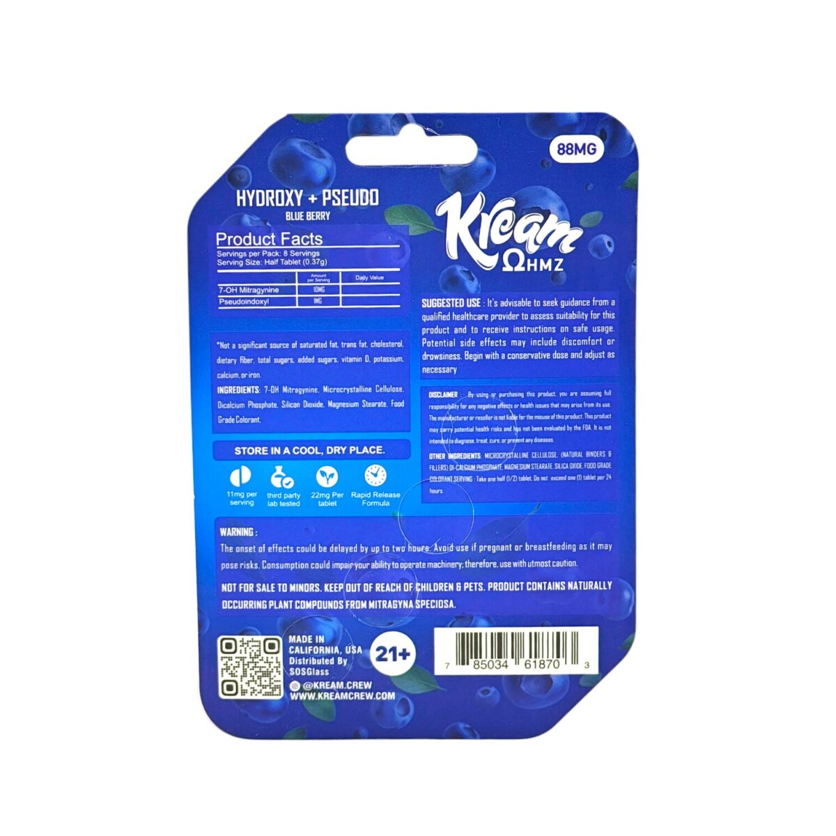 Kream 7-OH Pseudo Tablets 22mg