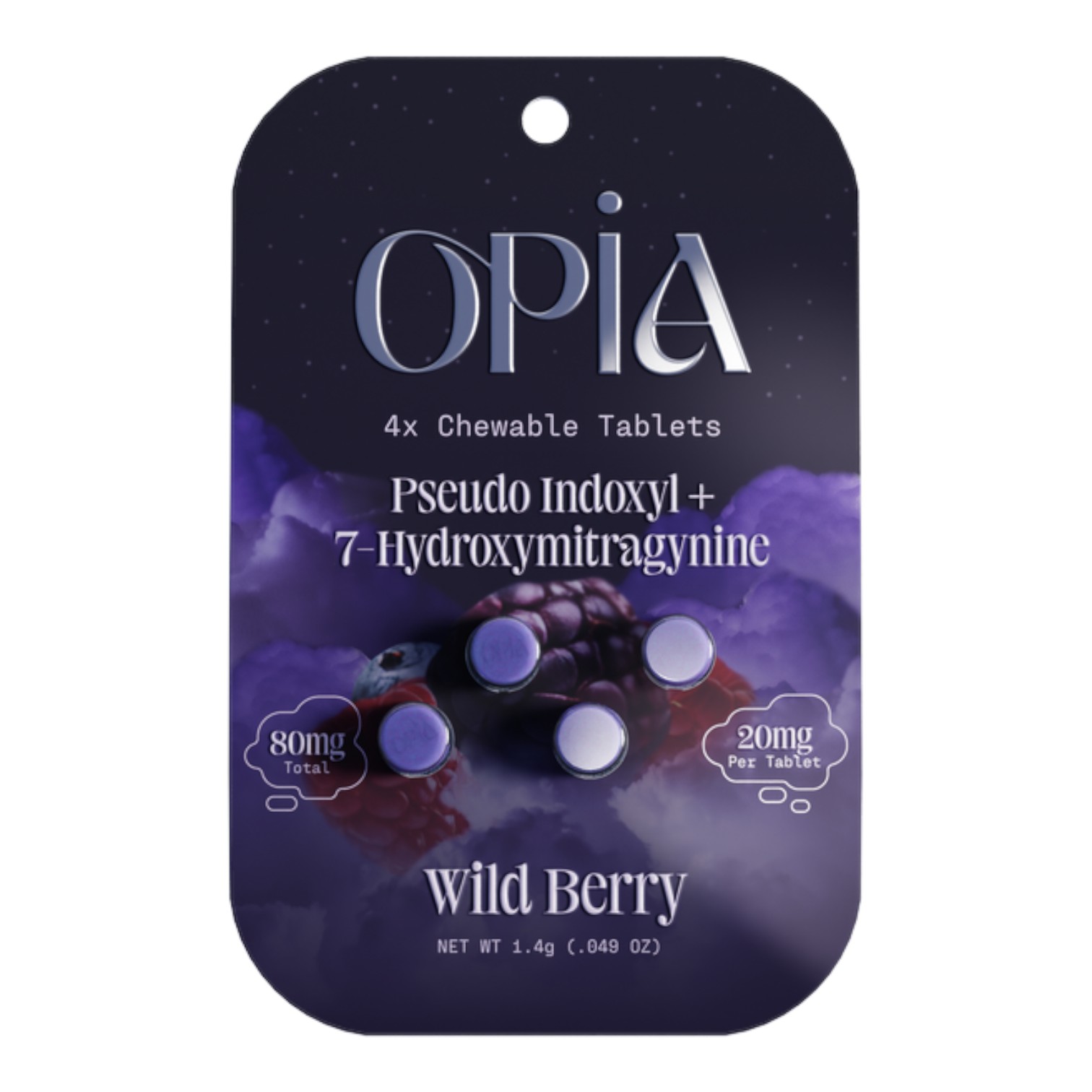 Single card of OPiA Kratom Pseudo 7-OH Tablets - Classic