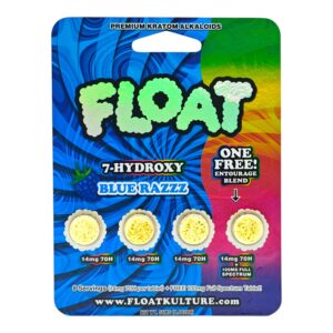 Float 7-OH Blue Razz Premium Kratom Tablets