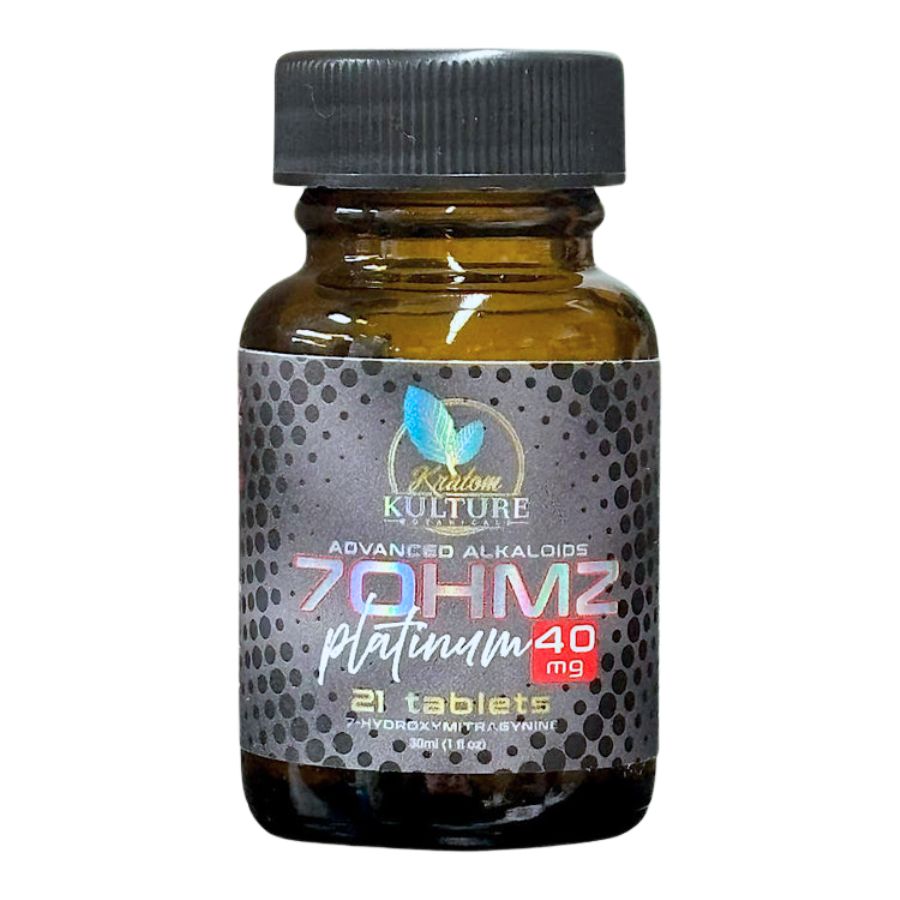 single bottle of Kratom Kulture 7OHMZ Platinum Tablets 40mg
