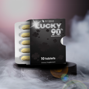 single card of Zion Herbals Lucky 90 Kratom Extract Tablets 90% MIT - 2 Count