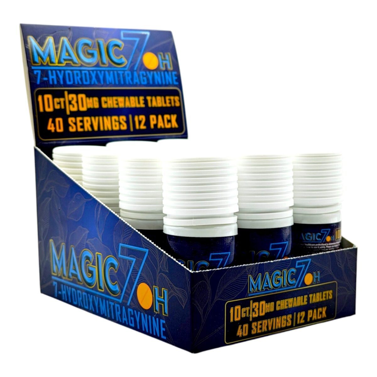display box of bottles of single bottle of Magic 7OH Tablets 30MG - 5 Count (var 1)