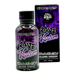Rave Kratom Black Berry Blacked Out Shot