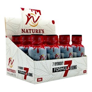 dispaly box of Nature's Organix 7-OH Extract Shots - 30mL