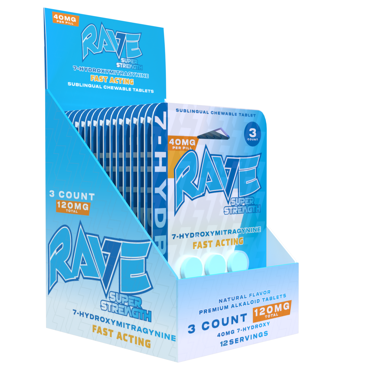 Rave Super Strength 7-OH Tablets 120mg 3ct