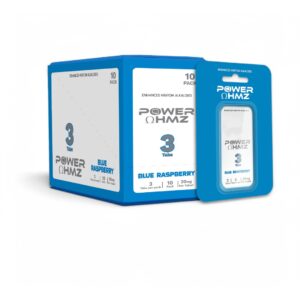 single box of PowerOhmz Flavored 7-OH Tablets 20mg - Blue Raspberry, 3 Count (var 4)