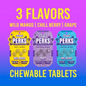 Promo image of all flavors single card - promo image of single card of Dozo Perks Maximum Strength 7-OH Flavored Tablets 50MG - Wild Mango (var 2)