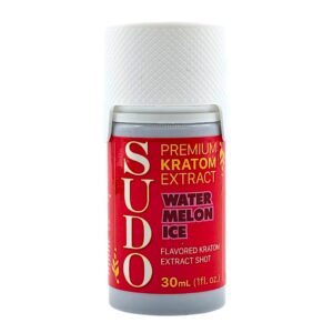 single bottle of SUDO Premium Kratom Shot 30mL - watermelon ice