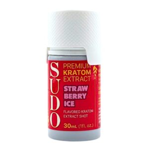 single bottle of SUDO Premium Kratom Shot 30mL - strawberry ice