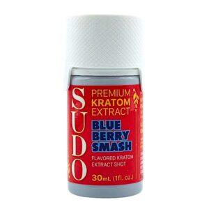 single bottle of SUDO Premium Kratom Shot 30mL - blue berry smash