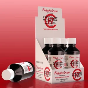 Display box of Hydro7even 7 -OH Kratom Extract Flavored Syrup 60mg - Watermelon