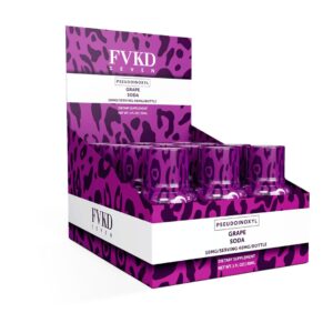 display box of FVKD Seven 7-OH Shots 40mg - grape soda
