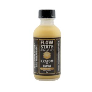 front of bottle of Flow State Kratom Kava Elixir (var 1)