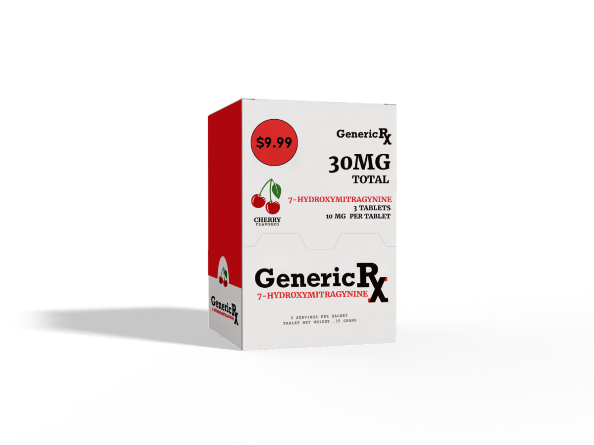 display box of Generic RX 7-OH Cherry 30mg 3ct