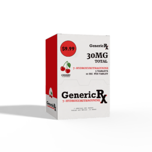 display box of Generic RX 7-OH Cherry 30mg 3ct