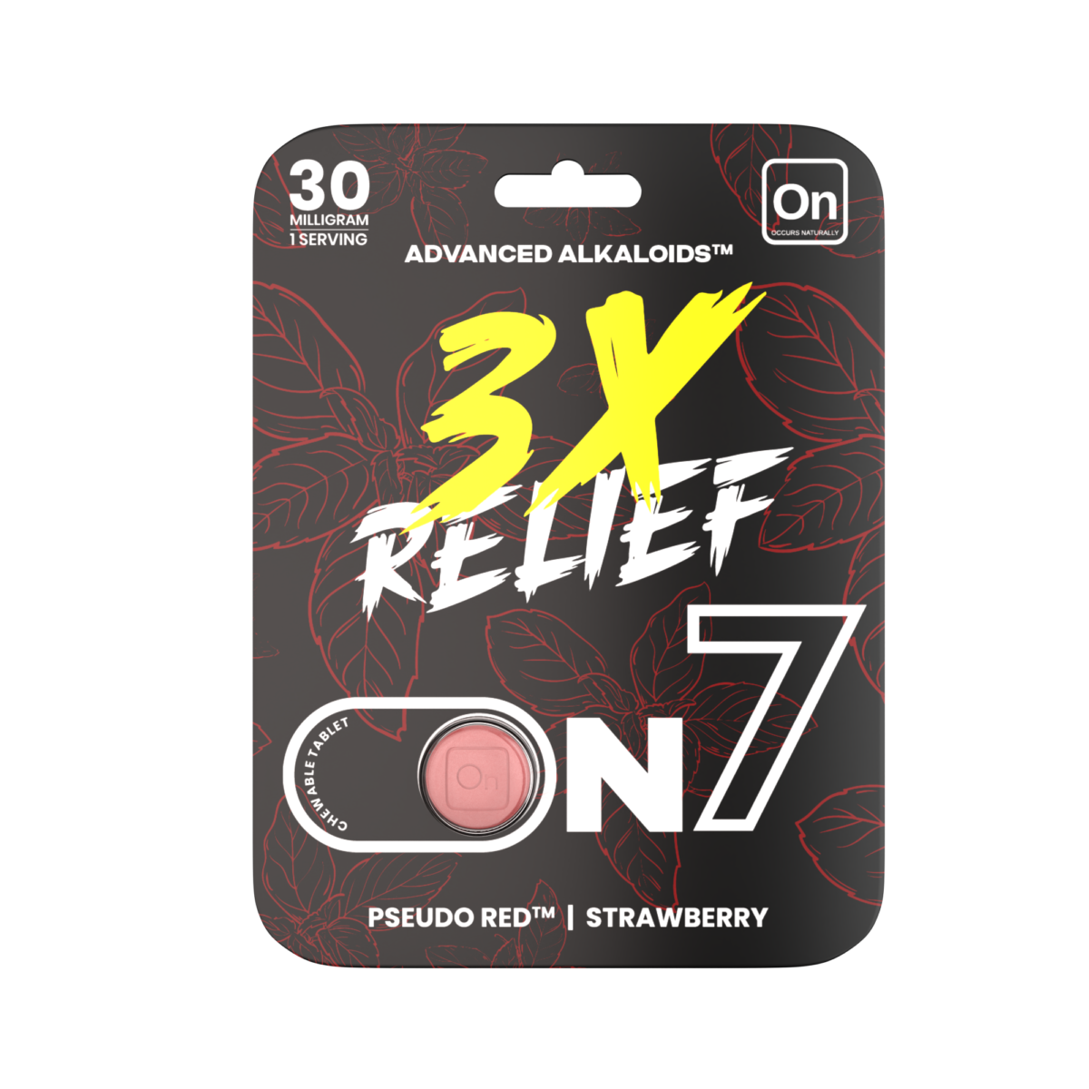 On7 Pseudo Red 3x Relief Tablets Strawberry