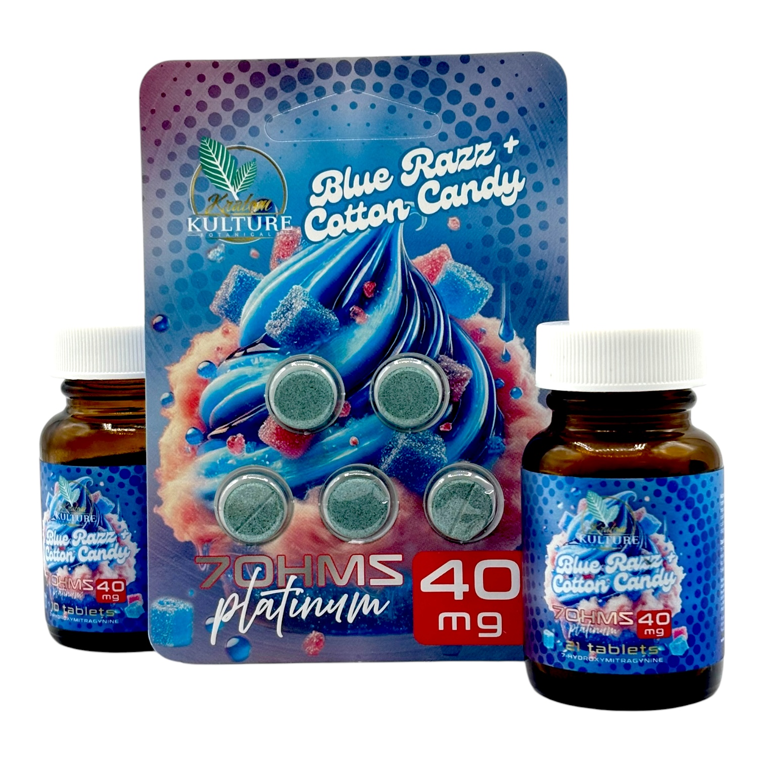 Kratom Kulture Blue Razz Flavored Tablets