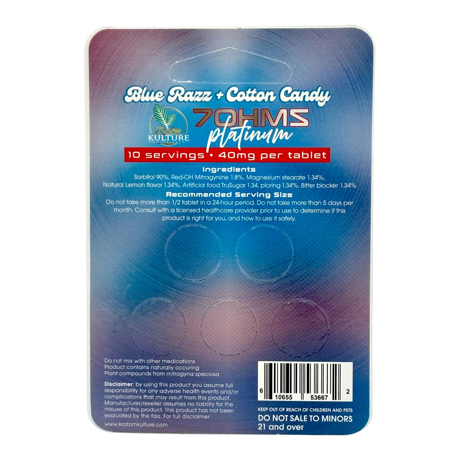 Kratom Kulture Blue Razz Flavored Tablets