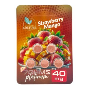 front of package of Kratom Kulture 7OHMZ Platinum 40mg – Strawberry Mango - 5 Count