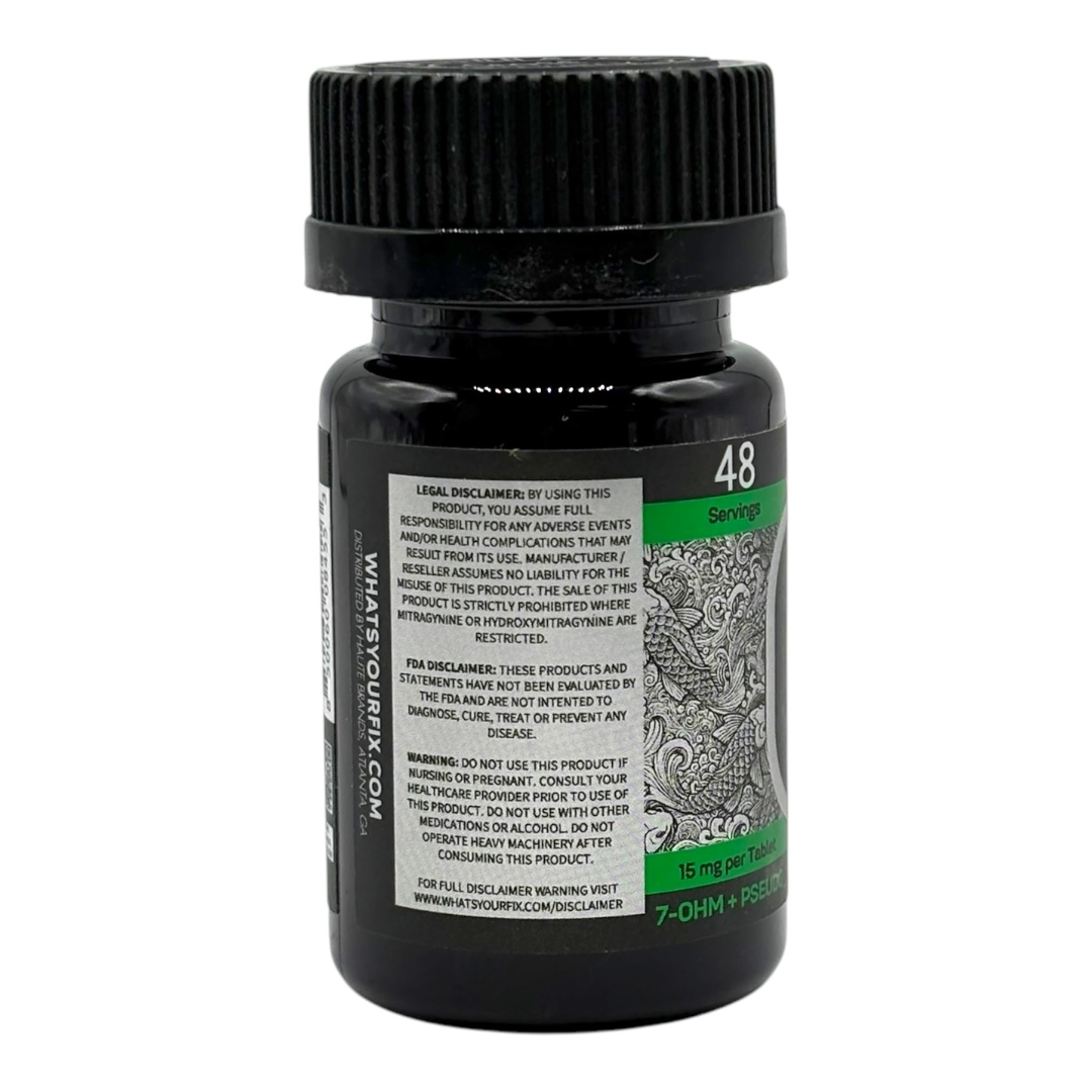 Fix Your Mood - 15mg 7-ohm + psuedo 12ct tablet container (side)