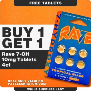Rave Kratom 7-OH Strawberry Lemonade Tablets 50mg 4ct