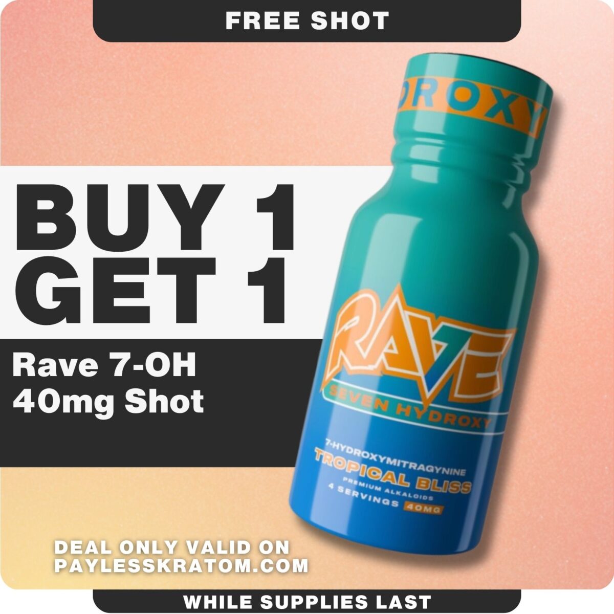 Rave Kratom 7-OH Strawberry Lemonade Tablets 50mg 4ct