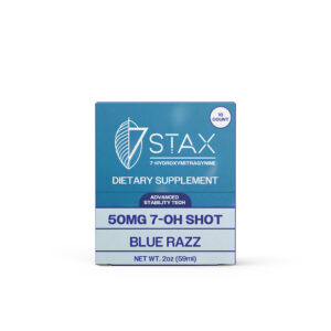 display case of 7stax 7oh shots