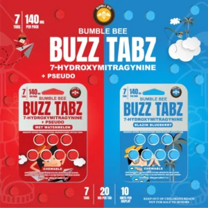 infographic for Bumble Bee Buzz Tabz 7-OH Pseudo 140mg 7ct