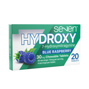 single package of SE7EN Hydroxy 7-OH Chewable Tablets 30mg 20ct - Blue Raspberry