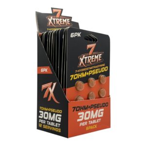 display box of 7 Xtreme 7-OH Pseudo 30mg Tablets