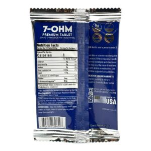 back of package of Chant 7-OH Blue Raspberry 20mg Tablet