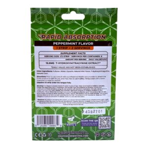 back of package of K Plex 7-OH Sublingual Strips 25mg - 4 Count (alt)