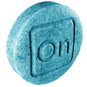 single tablet of On7 7-Hydroxy + Pseudo Focus Tablets - Blue Raspberry