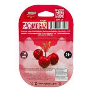 AN image showing the packaing of 7OmegaZ Fast Tabs flavored tablets Cherry