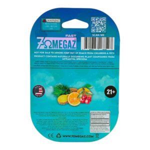 AN image showing the packaing of 7OmegaZ Fast Tabs flavored tablets Fruit Punch