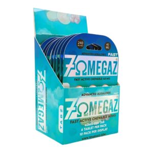 AN image showing the packaing of 7OmegaZ Fast Tabs flavored tablets Fruit Punch