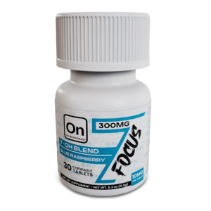 single bottle of On7 7-Hydroxy + Pseudo Focus Tablets - Blue Raspberry (var 4)